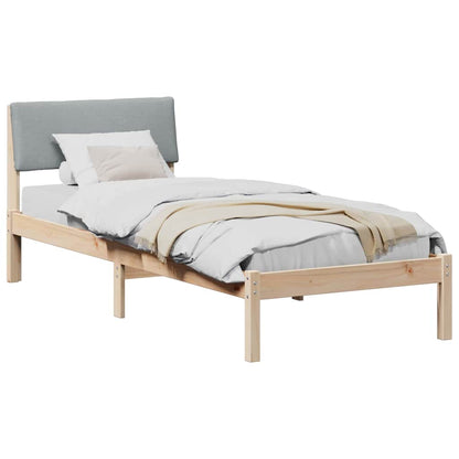 Bedframe Bruin en lichtgrijs 75 x 190 cm Massief grenenhout
