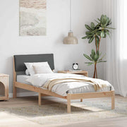 Bedframe massief grenenhout 204x80.5x78.5 cm bruin donkergrijs