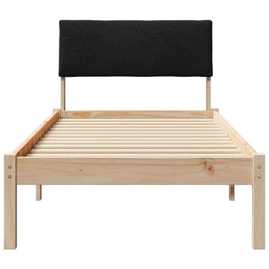 Bedframe Bruin en zwart 75 x 190 cm Massief grenenhout