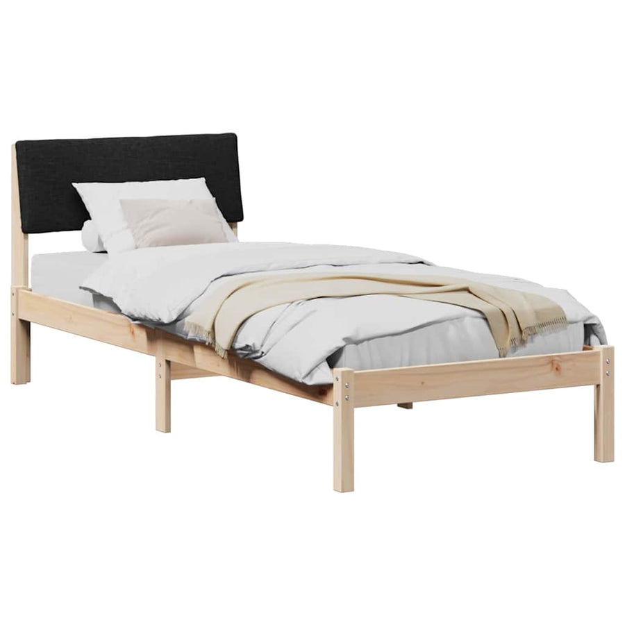 Bedframe Bruin en zwart 75 x 190 cm Massief grenenhout