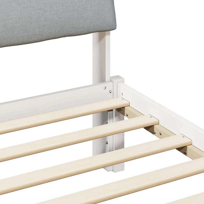 Bedframe Wit en lichtgrijs 75 x 190 cm Massief grenenhout