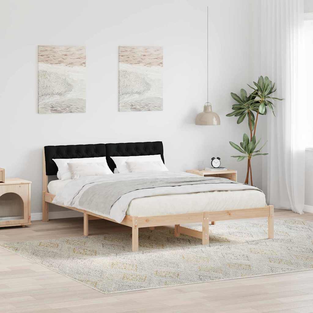 Bedframe Bruin en zwart 160 x 200 cm Massief grenenhout