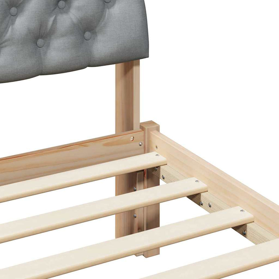 Bedframe Bruin en lichtgrijs 150 x 200 cm Massief grenenhout
