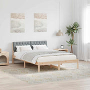 Bedframe 150x200 cm massief grenenhout bruin lichtgrijs