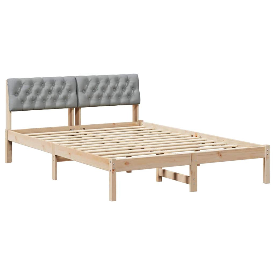 Bedframe Bruin en lichtgrijs 150 x 200 cm Massief grenenhout