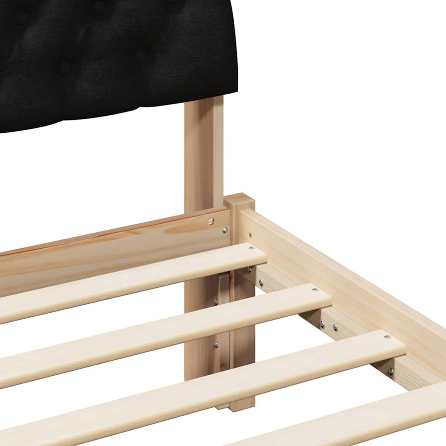 Bedframe Bruin en zwart 150 x 200 cm Massief grenenhout