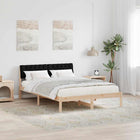 Bed Frame Brown and Black 150 x 200 cm Solid Pine Wood