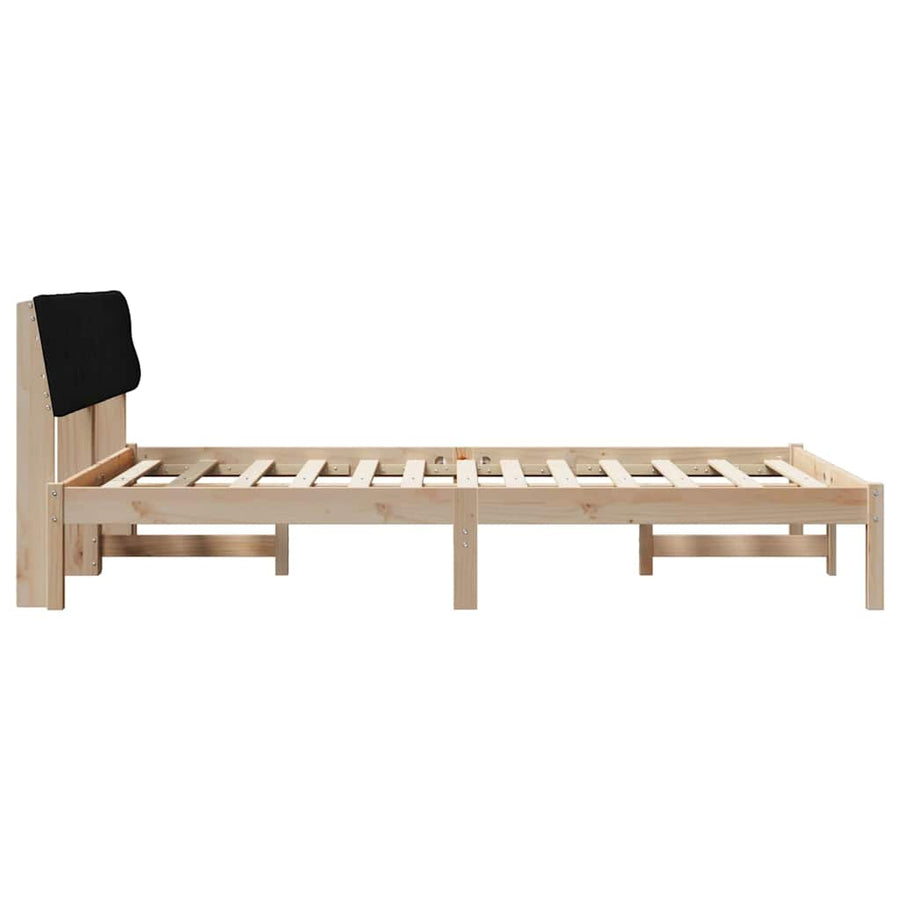 Bedframe Bruin en zwart 150 x 200 cm Massief grenenhout