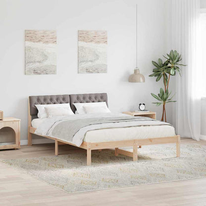 Bedframe Bruin en taupe 150 x 200 cm Massief grenenhout