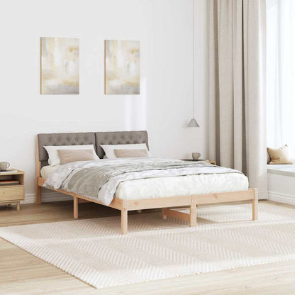 Bedframe Bruin en taupe 150 x 200 cm Massief grenenhout