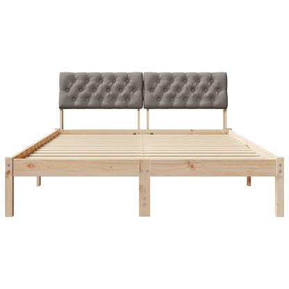 Bedframe Bruin en taupe 150 x 200 cm Massief grenenhout