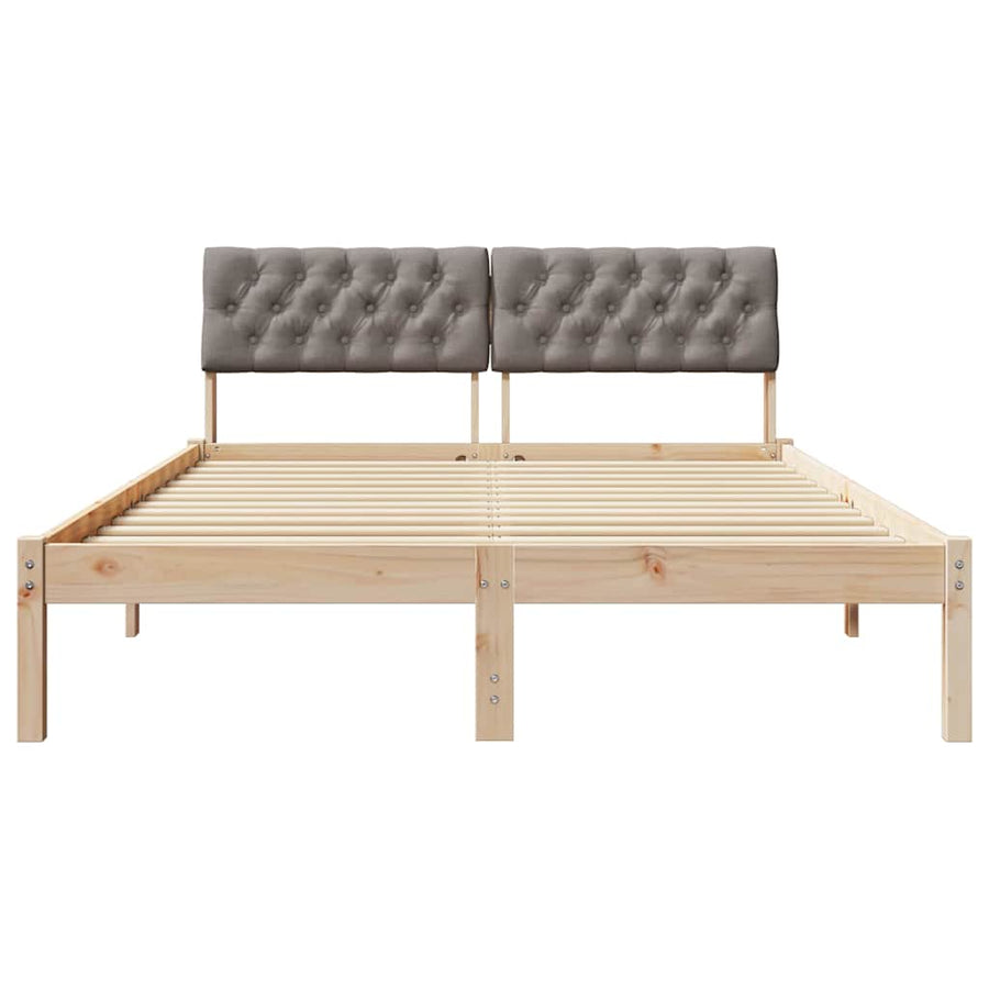 Bedframe Bruin en taupe 150 x 200 cm Massief grenenhout