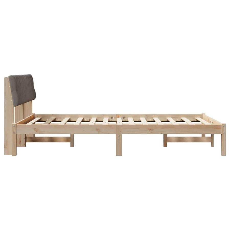 Bedframe Bruin en taupe 150 x 200 cm Massief grenenhout