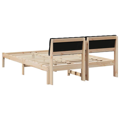 Bedframe Bruin en zwart 140 x 200 cm Massief grenenhout