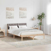 Bedframe massief grenenhout 140x200 cm bruin taupe