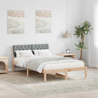 Bed Frame Brown and Light Gray 120 x 200 cm Solid Pine Wood
