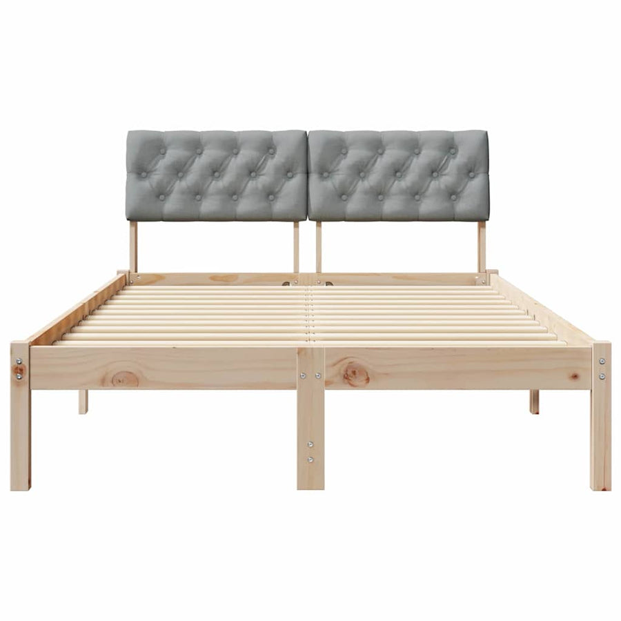 Bedframe Bruin en lichtgrijs 120 x 200 cm Massief grenenhout