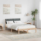 Bed Frame Brown and Dark Grey 120 x 200 cm Solid Pine