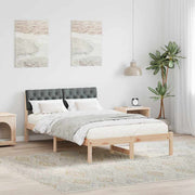 Bedframe 120x200 cm massief grenenhout bruin donkergrijs