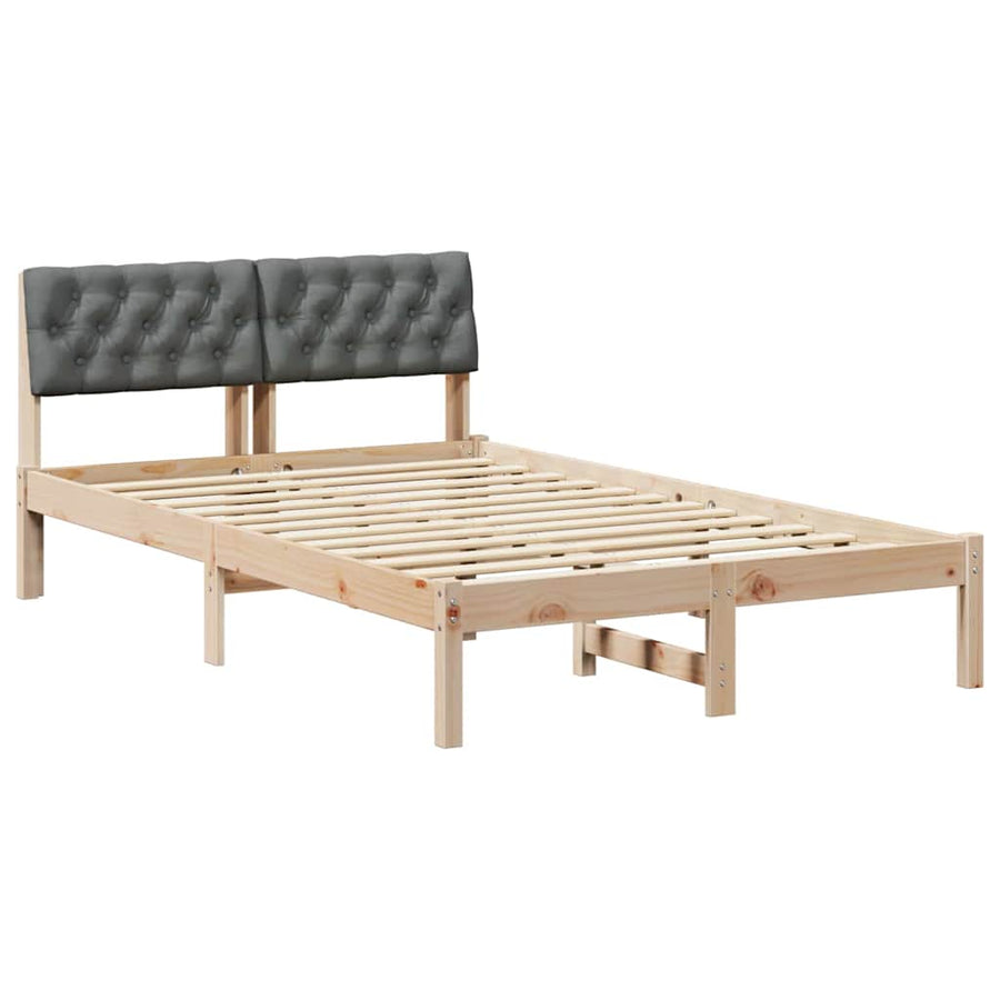Bedframe Bruin en donkergrijs 120 x 200 cm Massief grenenhout