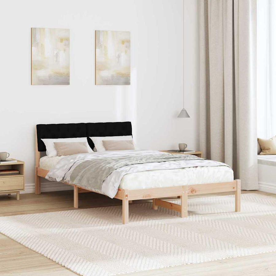 Bedframe Bruin en zwart 120 x 200 cm Massief grenenhout