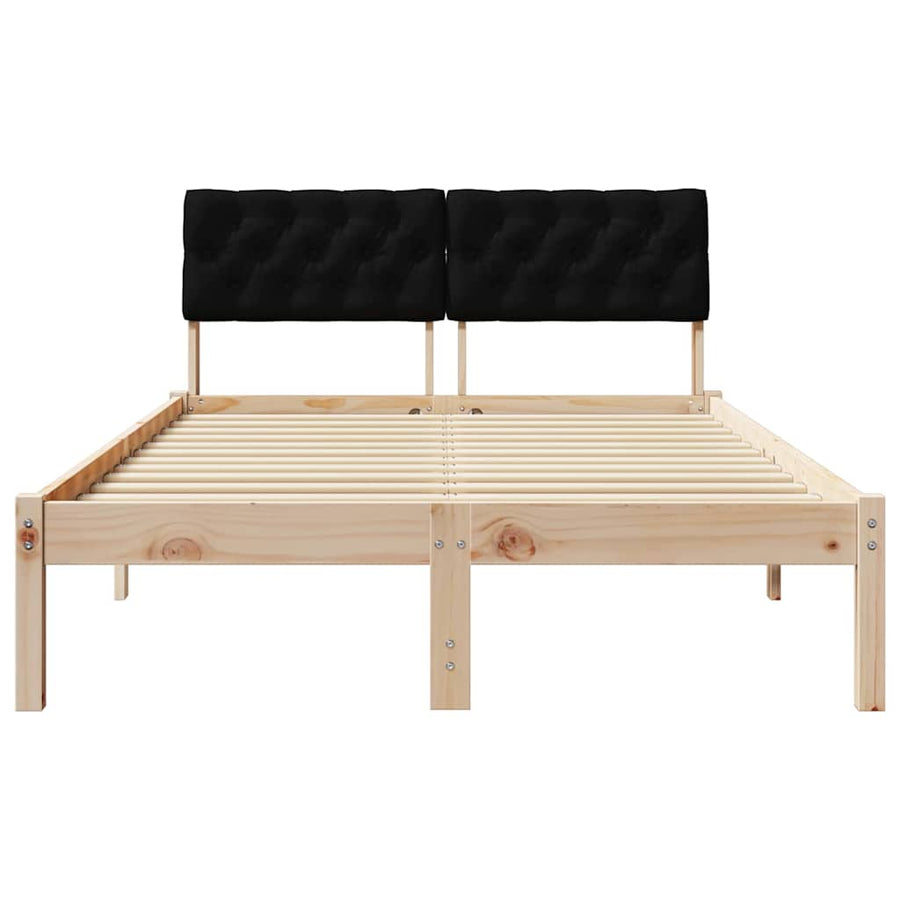 Bedframe Bruin en zwart 120 x 200 cm Massief grenenhout
