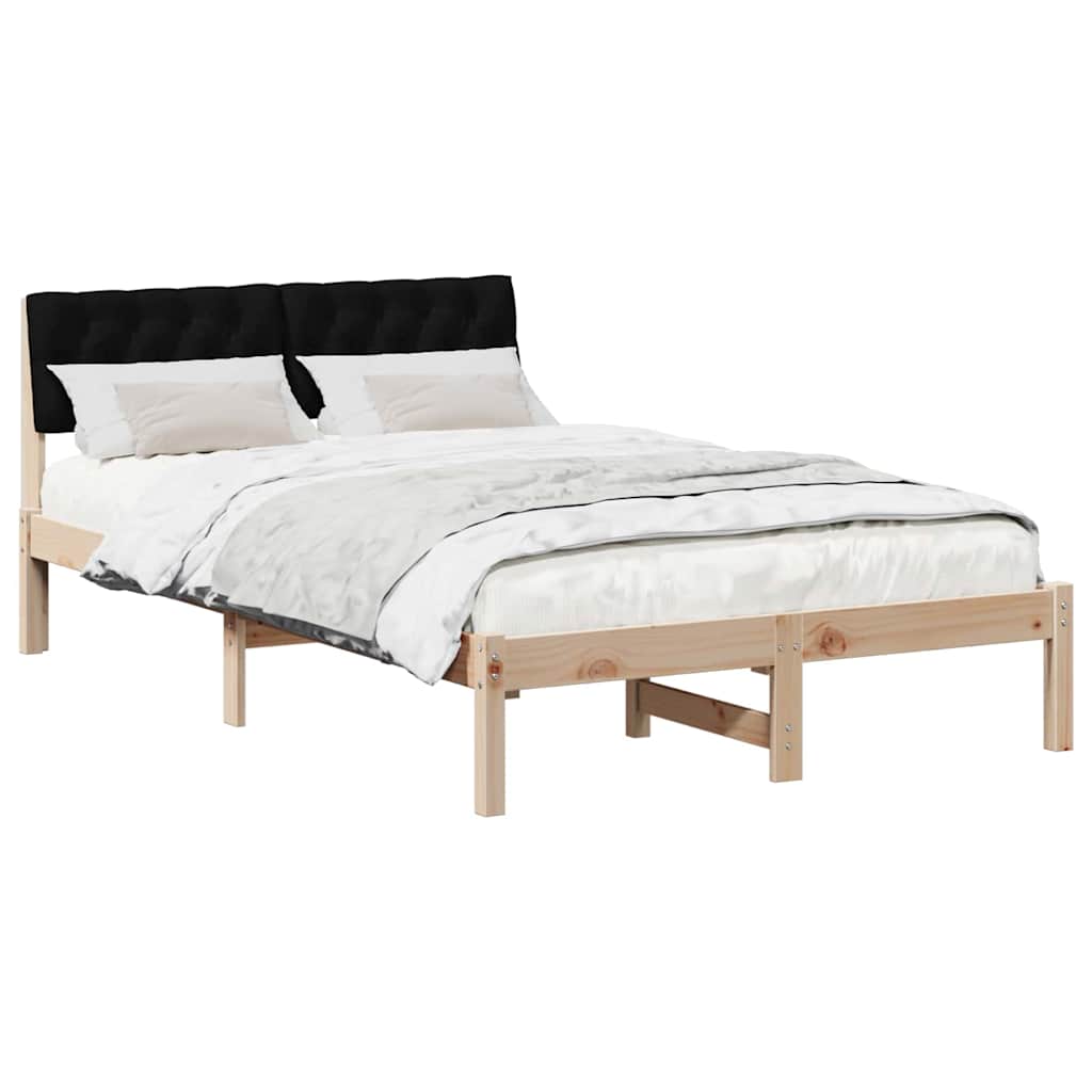 Bedframe Bruin en zwart 120 x 200 cm Massief grenenhout