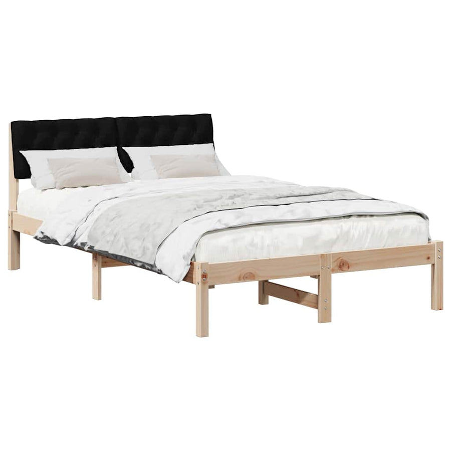 Bedframe Bruin en zwart 120 x 200 cm Massief grenenhout