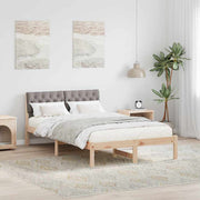 Bedframe massief grenenhout 120x200 cm bruin taupe