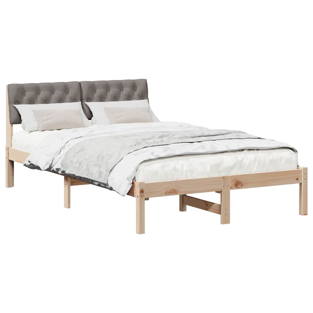 Bedframe Bruin en taupe 120 x 200 cm Massief grenenhout