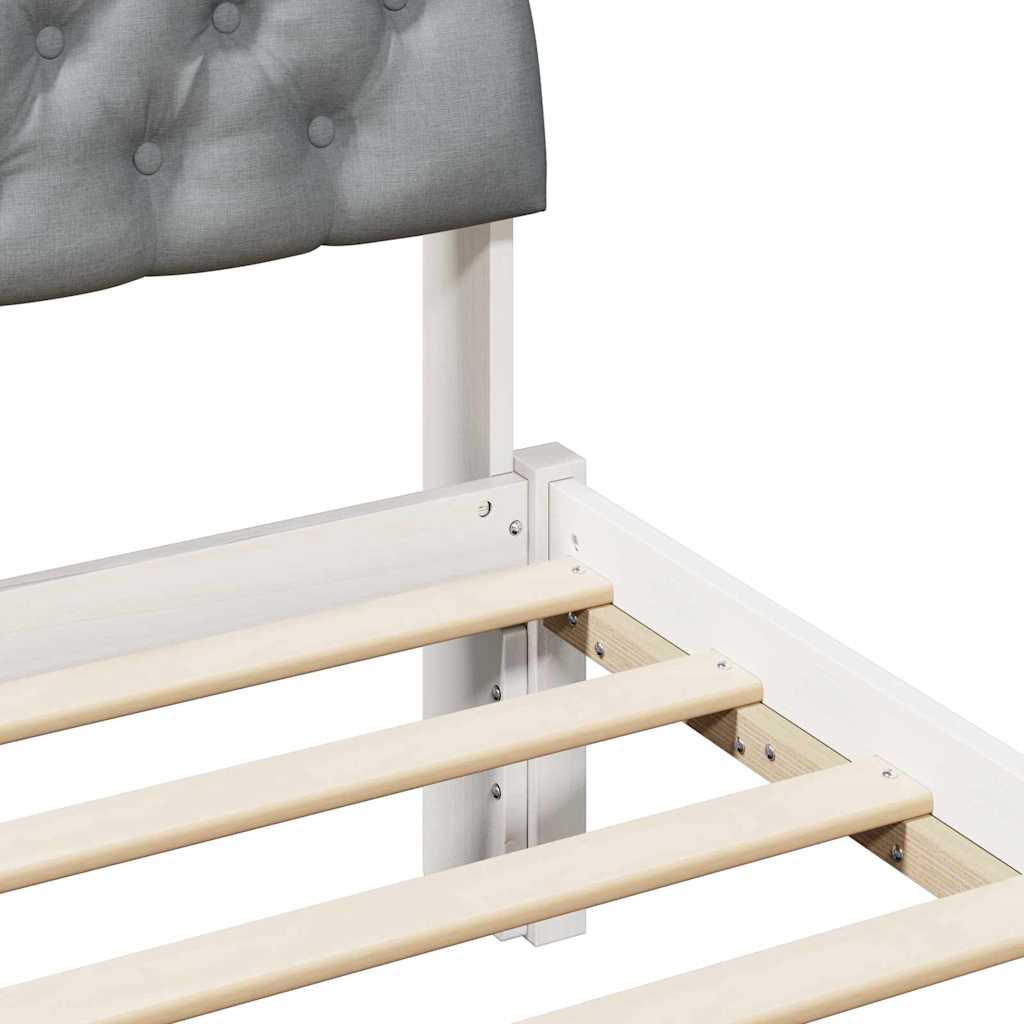 Bedframe Wit en lichtgrijs 120 x 200 cm Massief grenenhout