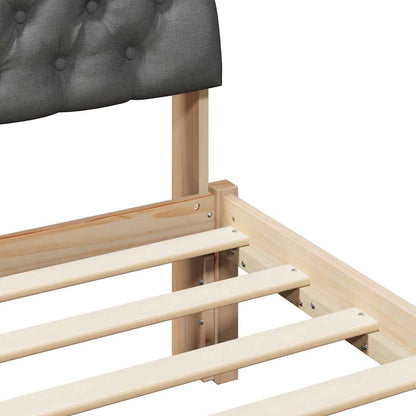 Bedframe Bruin en donkergrijs 140 x 190 cm Massief grenenhout