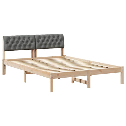 Bedframe Bruin en donkergrijs 140 x 190 cm Massief grenenhout