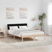 Bedframe 140x190 cm massief grenenhout bruin zwart
