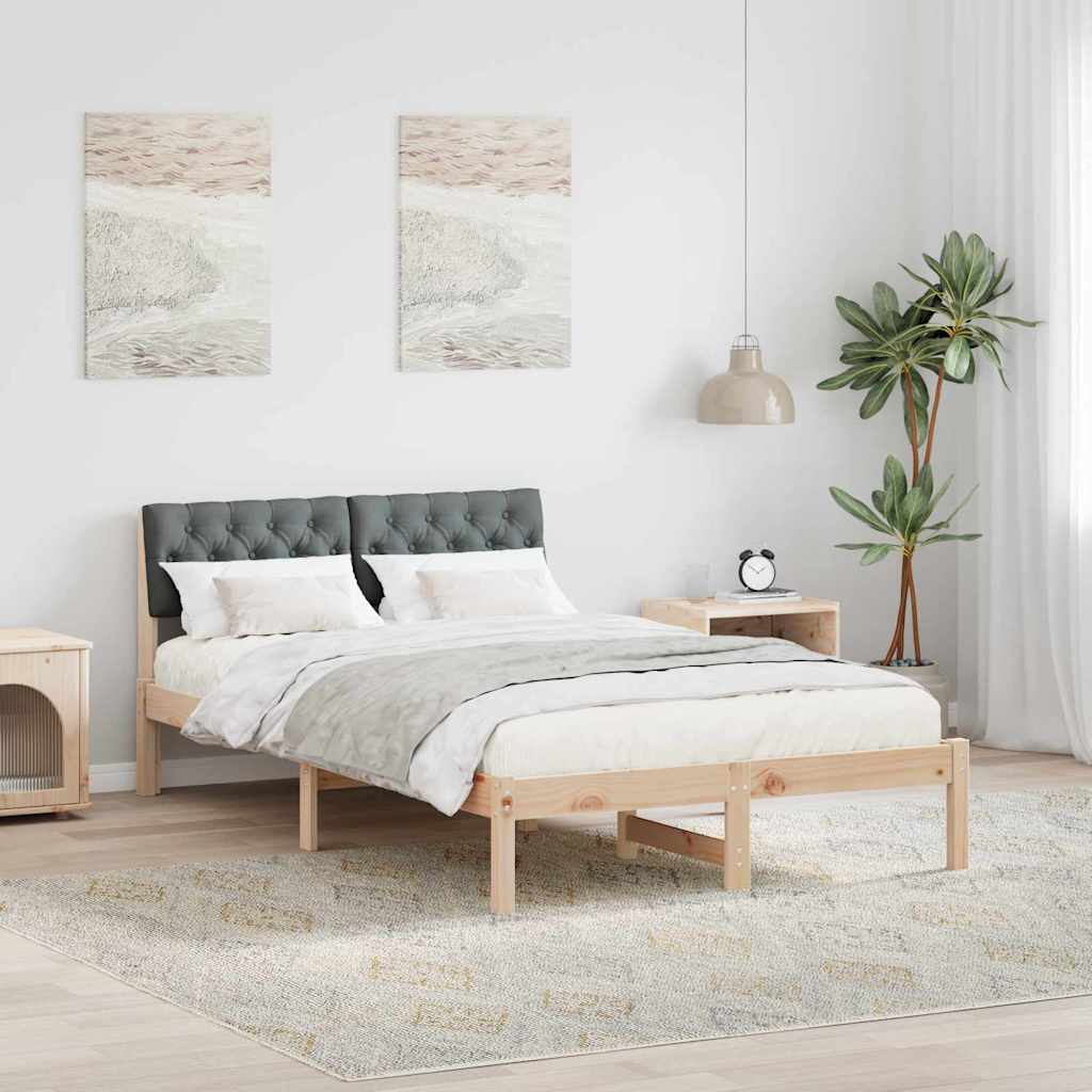 Bedframe Bruin en donkergrijs 120 x 190 cm Massief grenenhout