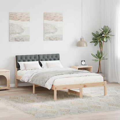 Bedframe Bruin en donkergrijs 120 x 190 cm Massief grenenhout