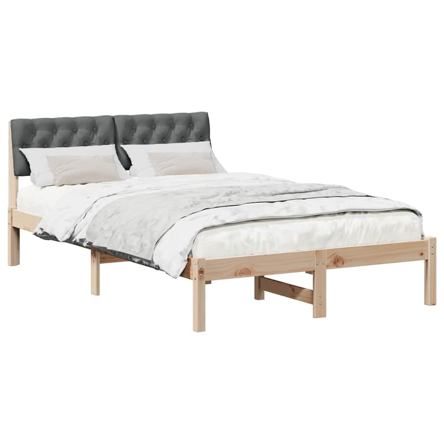 Bedframe Bruin en donkergrijs 120 x 190 cm Massief grenenhout