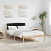 Bedframe 120 x 190 cm massief grenenhout bruin zwart
