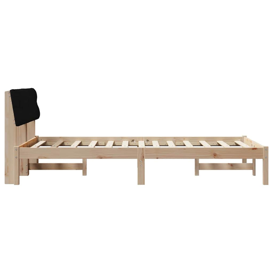 Bedframe Bruin en zwart 120 x 190 cm Massief grenenhout