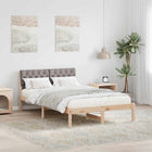 Bedframe 120 x 190 cm massief grenenhout bruin taupe