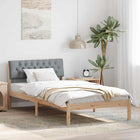 Bedframe 100 x 200 cm massief grenenhout bruin lichtgrijs