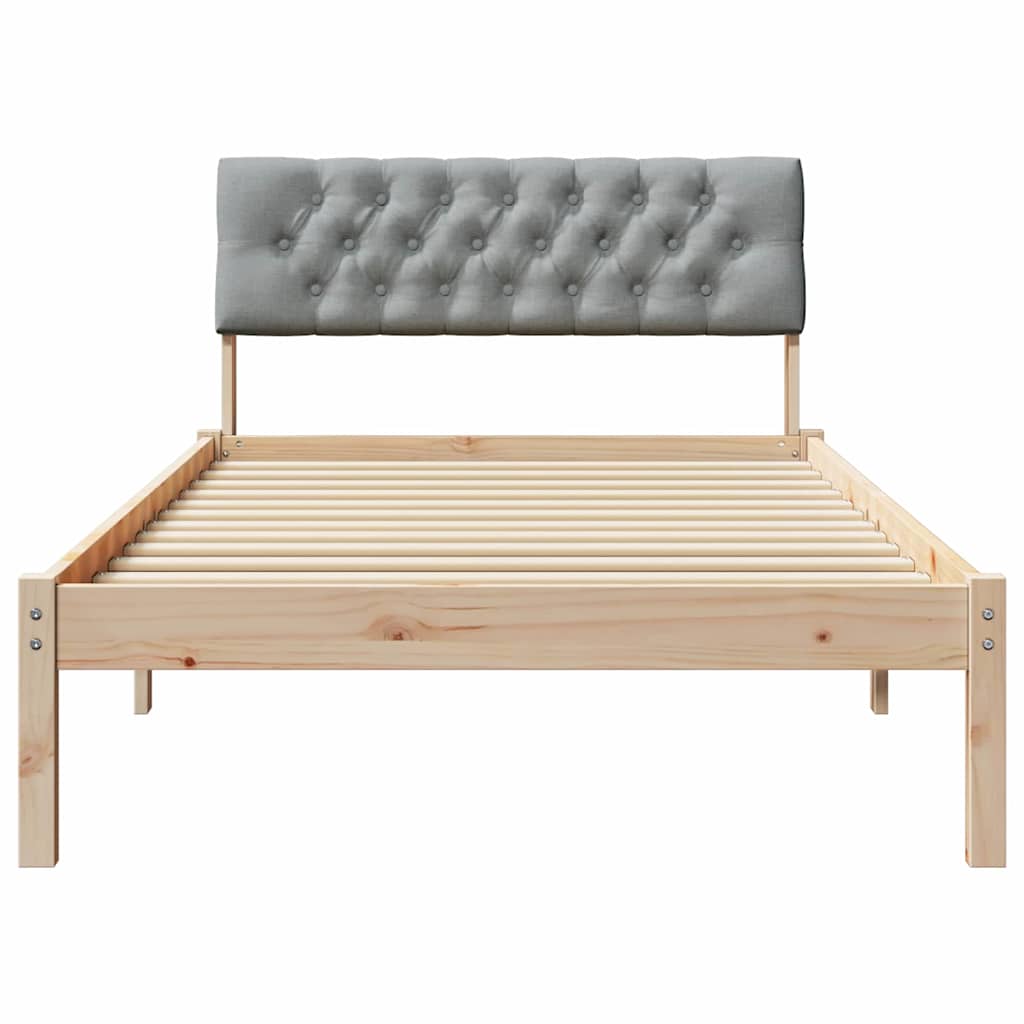 Bedframe Bruin en lichtgrijs 100 x 200 cm Massief grenenhout