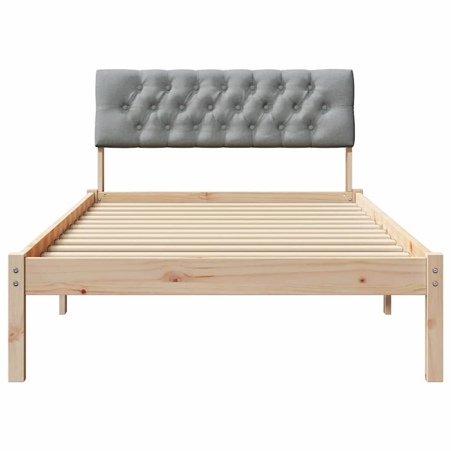 Bedframe Bruin en lichtgrijs 100 x 200 cm Massief grenenhout