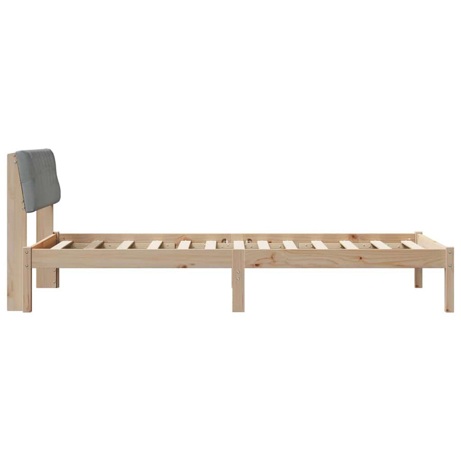 Bedframe Bruin en lichtgrijs 100 x 200 cm Massief grenenhout