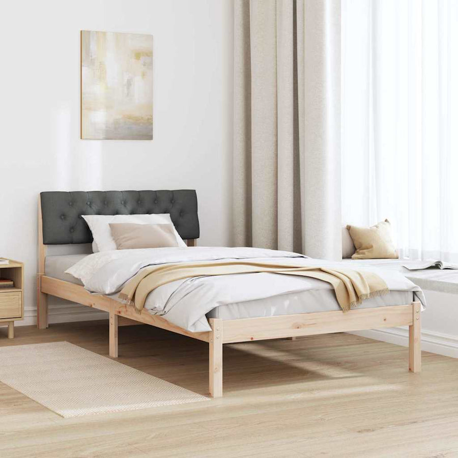 Bedframe Bruin en donkergrijs 100 x 200 cm Massief grenenhout