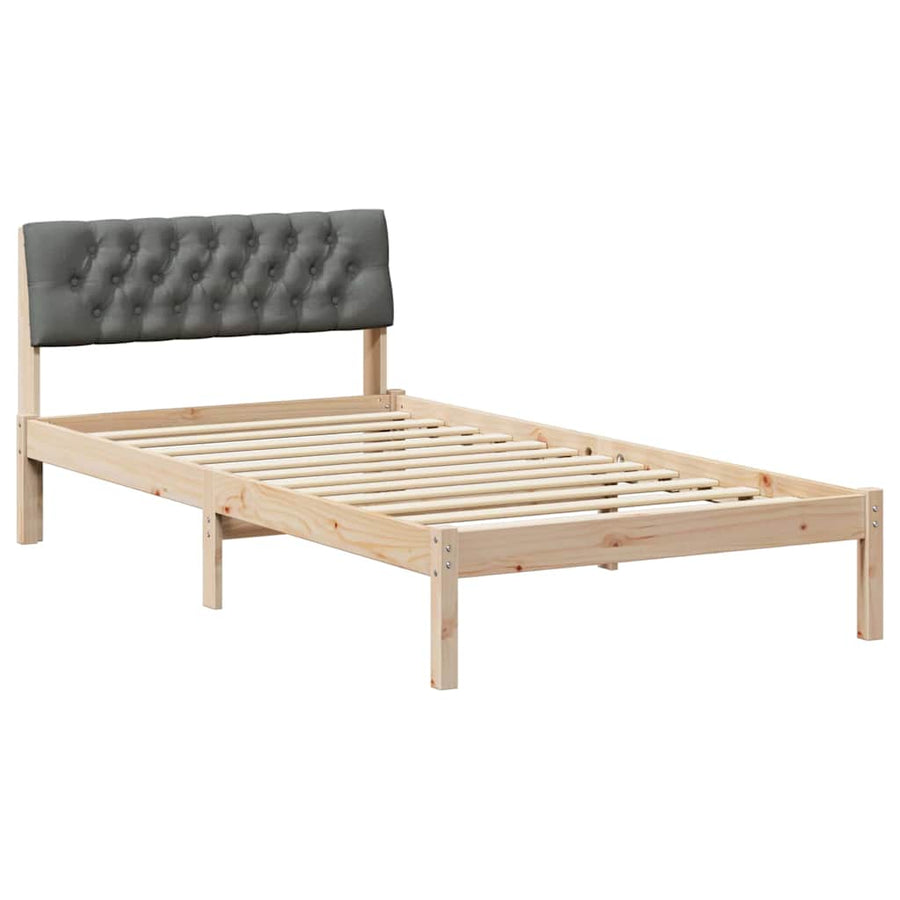 Bedframe Bruin en donkergrijs 100 x 200 cm Massief grenenhout