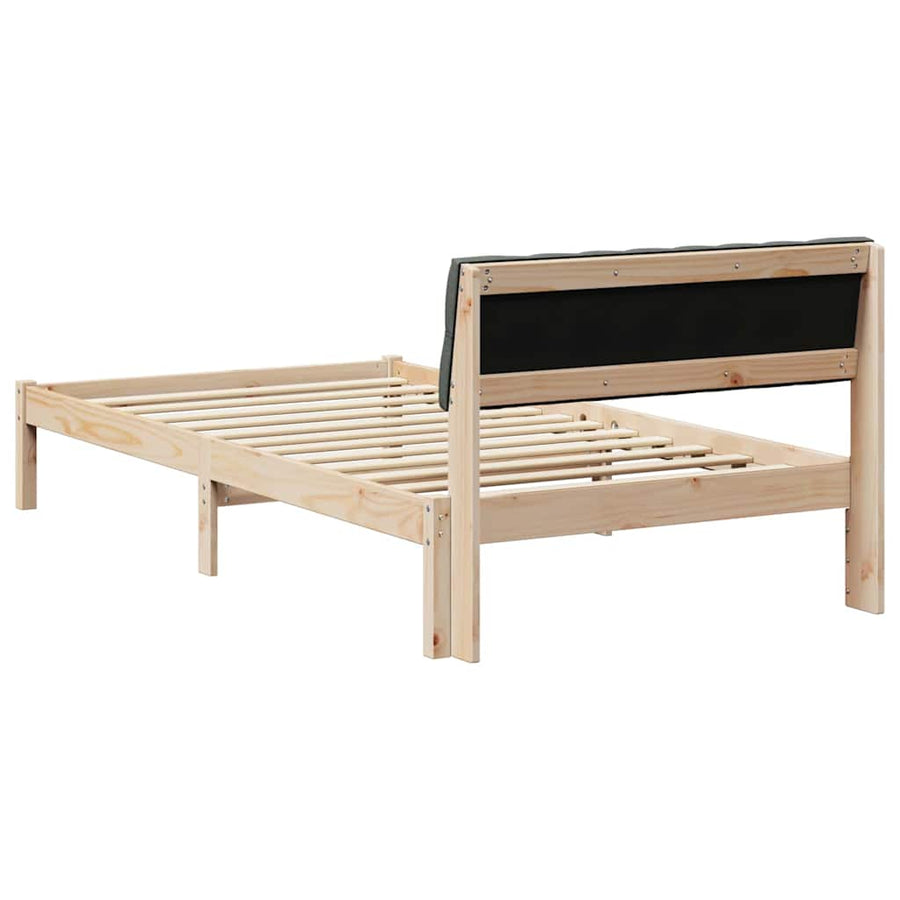 Bedframe Bruin en donkergrijs 100 x 200 cm Massief grenenhout
