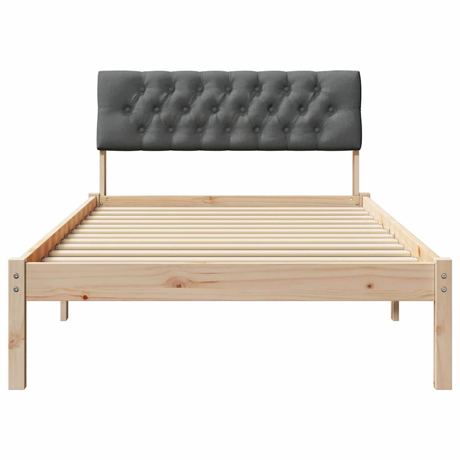 Bedframe Bruin en donkergrijs 100 x 200 cm Massief grenenhout