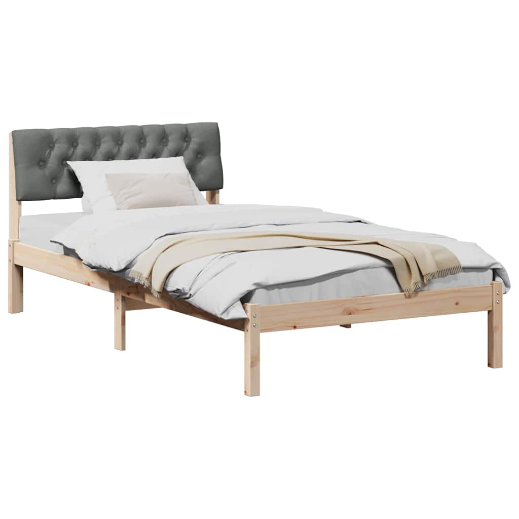 Bedframe Bruin en donkergrijs 100 x 200 cm Massief grenenhout