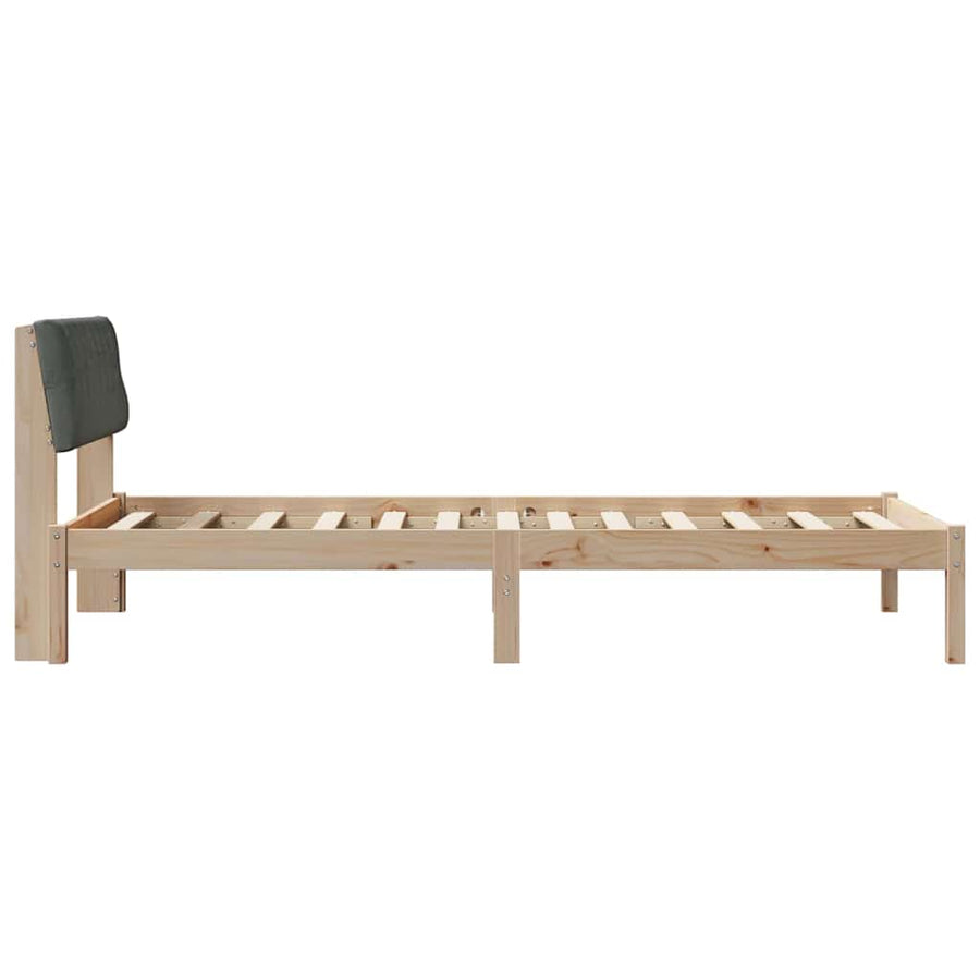 Bedframe Bruin en donkergrijs 100 x 200 cm Massief grenenhout